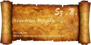 Szerényi Mihály névjegykártya