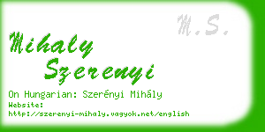 mihaly szerenyi business card